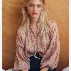 Zara cropped print blouse (NWT)